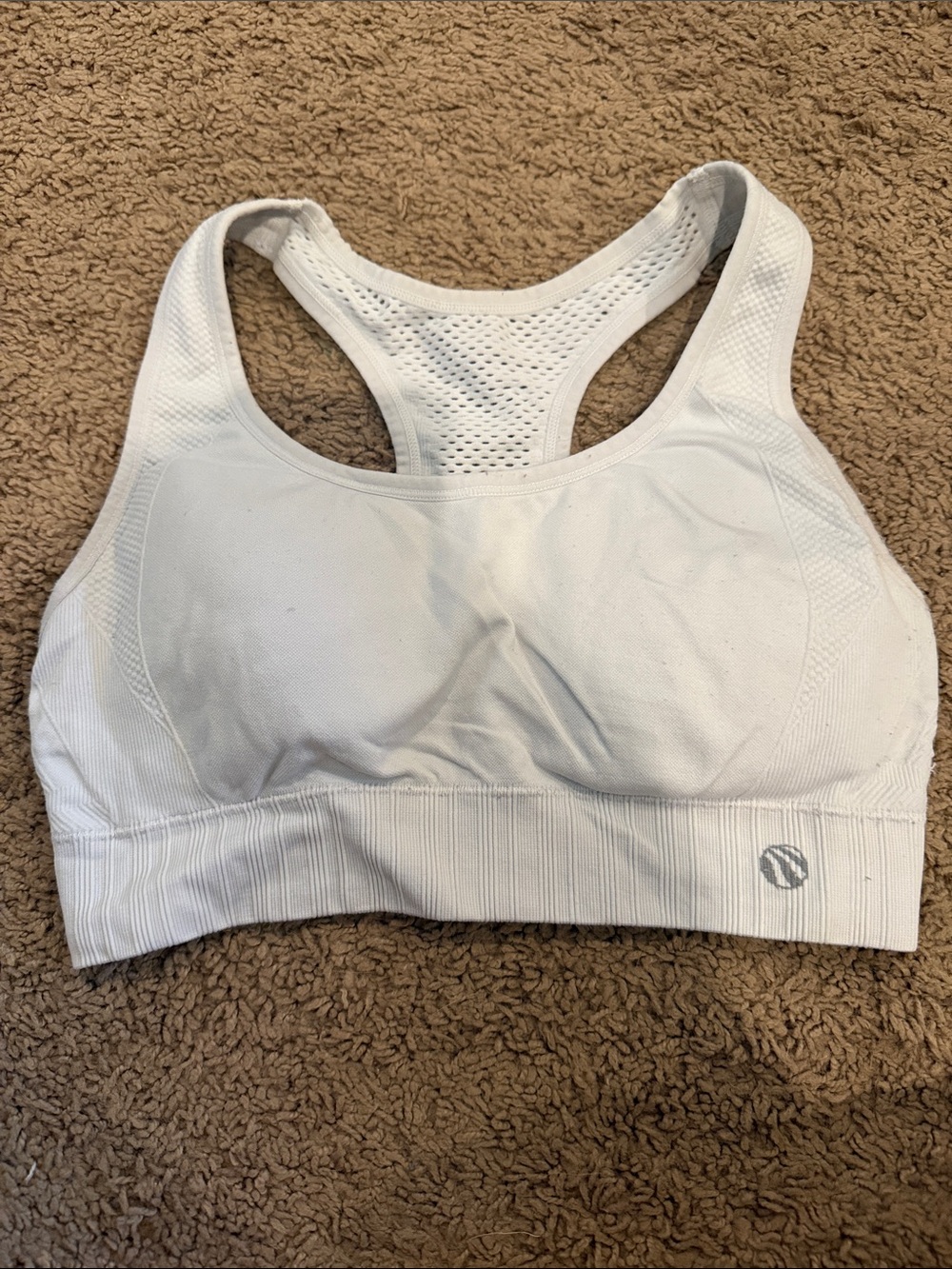 White Racerback Sports Bra-S